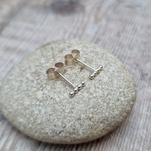 Sterling Silver Tiny Beaded Studs
