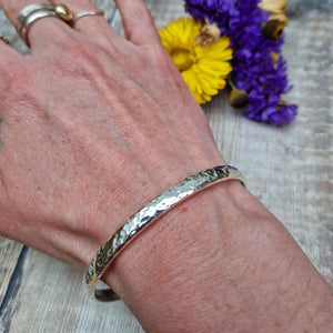 Sterling Silver Hammered Cuff Bangle