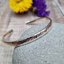 Load image into Gallery viewer, Sterling Silver Hammered Cuff Bangle