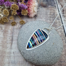 Load image into Gallery viewer, Sterling Silver Large Striped Surfite Necklace