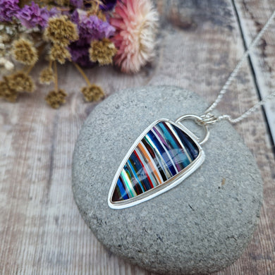 Sterling Silver Large Striped Surfite Necklace