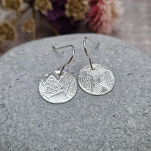 Load image into Gallery viewer, Sterling Silver Patterned Disc Earrings
