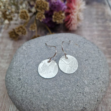 Load image into Gallery viewer, Sterling Silver Patterned Disc Earrings