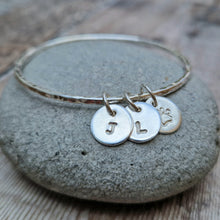 Load image into Gallery viewer, Sterling Silver Personalised Initial Bangle