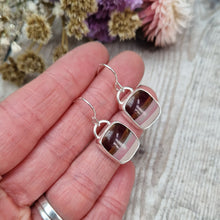 Load image into Gallery viewer, Sterling Silver Pink Rectangle Surfite Earrings