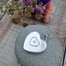 Load image into Gallery viewer, Sterling Silver and Rose Quartz Gemstone Heart Necklace - Imperfect