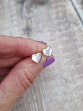 Load image into Gallery viewer, Sterling Silver Small Heart Stud Earrings