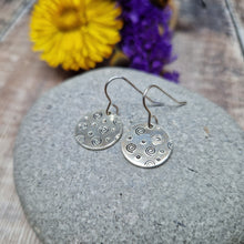 Load image into Gallery viewer, Sterling Silver Spiral Disc Earrings