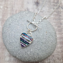 Load image into Gallery viewer, Sterling Silver Surfite Multicoloured Heart Necklace