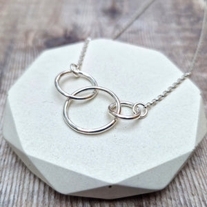 Sterling Silver Three Linked Circle Necklace