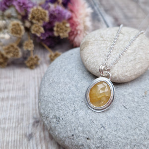 Sterling Silver and Yellow Sapphire Necklace