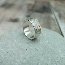 Load image into Gallery viewer, Sterling Silver Wide Textured Ring