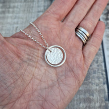 Load image into Gallery viewer, Sterling Silver Hammered Disc and Circle Necklace