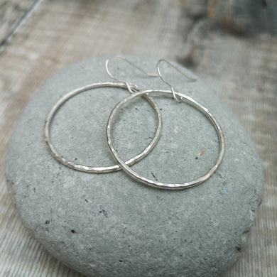 Sterling Silver Large Circle Earrings