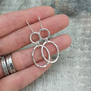 Sterling Silver Oval and Circle Earrings