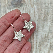 Load image into Gallery viewer, Sterling Silver Hammered Star Earrings