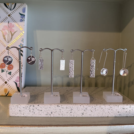 Jewellery by Jo Earrings on display at Hestercombe House and Gardens Gift Shop