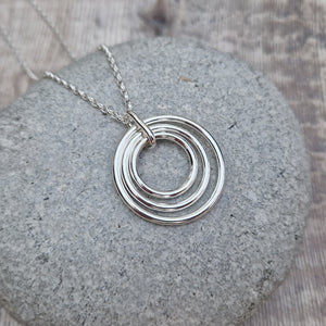 Sterling Silver 3 Circle Necklace