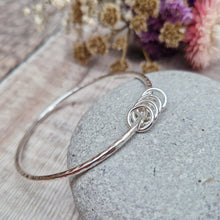 Load image into Gallery viewer, Sterling Silver Hammered Four Ring Bangle