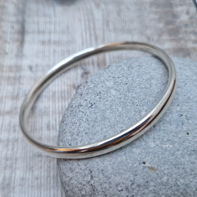 Sterling Silver Smooth Heavy Round Bangle