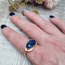 Load image into Gallery viewer, 9ct Gold and Blue Sapphire Ring - UK Size N