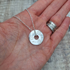 Sterling Silver Dandelion Circle Necklace - SECONDS