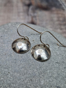 Sterling Silver Dome with Flower Earrings - SAMPLE
