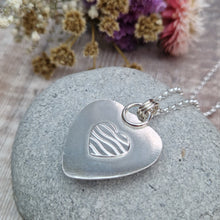 Load image into Gallery viewer, Sterling Silver Green Surfite Heart Necklace