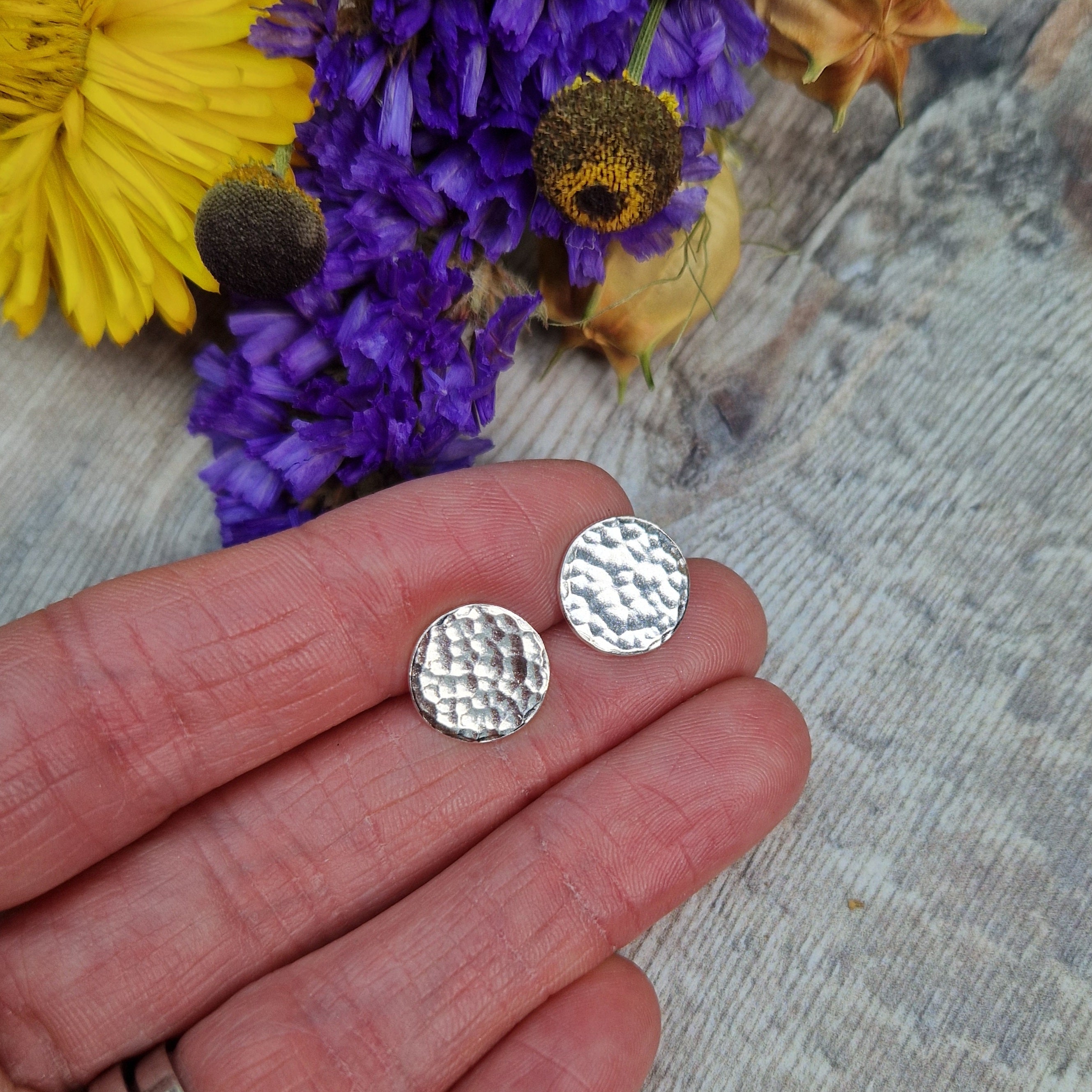 3-Disk Sterling Silver Textured hotsell Earrings