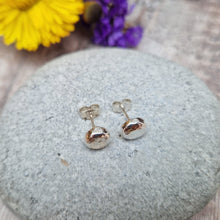 Load image into Gallery viewer, Sterling Silver Hammered Pebble Stud Earrings