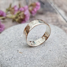 Load image into Gallery viewer, Sterling Silver Hidden Message Hammered Ring