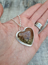 Load image into Gallery viewer, Sterling Silver and Imperial Jasper Gemstone Heart Necklace