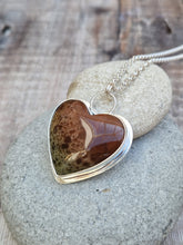 Load image into Gallery viewer, Sterling Silver and Imperial Jasper Gemstone Heart Necklace