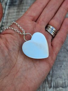Sterling Silver and Imperial Jasper Gemstone Heart Necklace