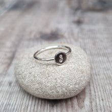 Load image into Gallery viewer, Sterling Silver Small Personalised Initial Ring