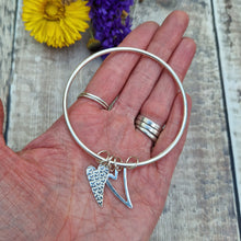 Load image into Gallery viewer, Sterling Silver Large Heart Bangle