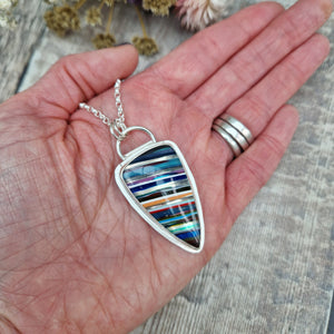 Sterling Silver Large Striped Surfite Necklace