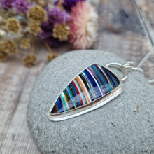 Load image into Gallery viewer, Sterling Silver Large Striped Surfite Necklace