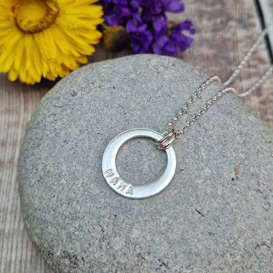 Sterling Silver 'MAMA' Necklace
