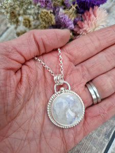 Sterling Silver and Moonstone Gemstone Necklace