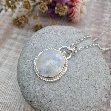Sterling Silver and Moonstone Gemstone Necklace