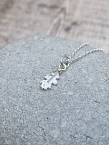 Sterling Silver Small Oak Leaf Necklace