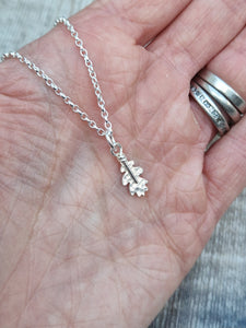 Sterling Silver Small Oak Leaf Necklace