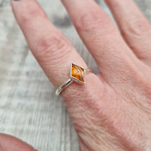 Load image into Gallery viewer, Sterling Silver Orange Diamond Surfite Ring - UK N