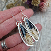 Load image into Gallery viewer, Sterling Silver Petrified Wood Gemstone Earrings