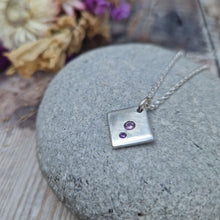 Load image into Gallery viewer, Sterling Silver and Pink and Purple Cubic Zirconia Necklace - SAMPLE