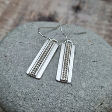 Load image into Gallery viewer, Sterling Silver Rectangle Decorative Wire Earrings