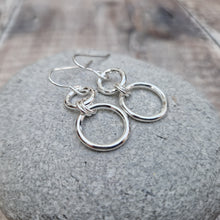 Load image into Gallery viewer, Sterling Silver 2 Circle Earrings