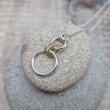 Load image into Gallery viewer, Sterling Silver and 9ct Gold 2 Circle Necklace
