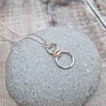 Load image into Gallery viewer, Sterling Silver and 9ct Gold 2 Circle Necklace